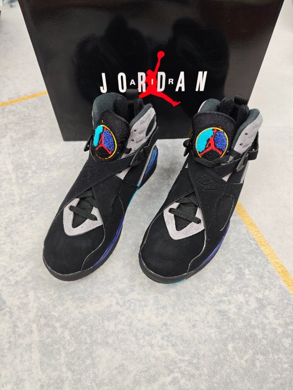 Black Blue Air Jordan 8 Aqua Men’s Sneakers Size US 8